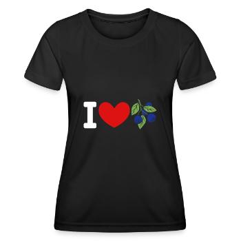 Heidelbeere Frucht Blaubeere - Frauen Funktions-T-Shirt - Schwarz - Vorne - AI Model Female 172 light (172cm)