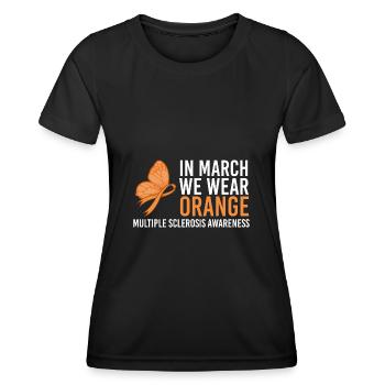 MS Bewusstsein - Multiple Sklerose - MS Band - Frauen Funktions-T-Shirt - Schwarz - Vorne - AI Model Female 172 light (172cm)