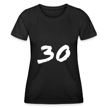 30e anniversaire 30 ans - T-shirt sport Femme - noir - Devant - AI Model Female 172 light (172cm)