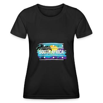 South Africa - Frauen Funktions-T-Shirt - Schwarz - Vorne - AI Model Female 172 light (172cm)
