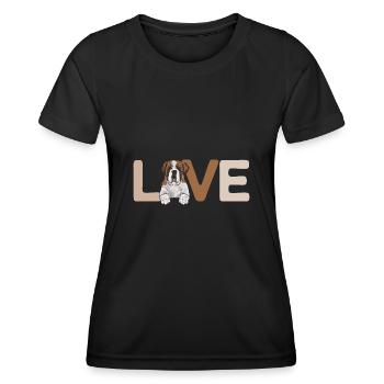 St. Bernard St. Bernard Dog Dog - Women's Functional T-Shirt - black - Front - AI Model Female 172 light (172cm)