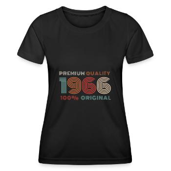 1966 Geburtsjahr Vintage - Frauen Funktions-T-Shirt - Schwarz - Vorne - AI Model Female 172 light (172cm)