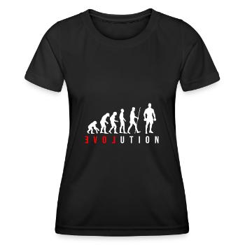 Evolution Haltère haltère Haltère Body Building Cadeau - T-shirt sport Femme - noir - Devant - AI Model Female 172 light (172cm)