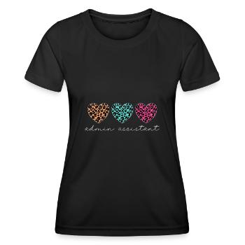 Secrétaire, Adjointe administrative, Commis de bureau - T-shirt sport Femme - noir - Devant - AI Model Female 172 light (172cm)