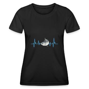 Pêche au saumon Pêcheur de saumon - T-shirt sport Femme - noir - Devant - AI Model Female 172 light (172cm)
