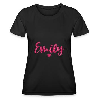Emily Herz Pink - Frauen Funktions-T-Shirt - Schwarz - Vorne - AI Model Female 172 light (172cm)