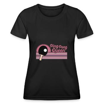 Ping Pong Queen Tischtennisspielerin Geschenk - Frauen Funktions-T-Shirt - Schwarz - Vorne - AI Model Female 172 light (172cm)