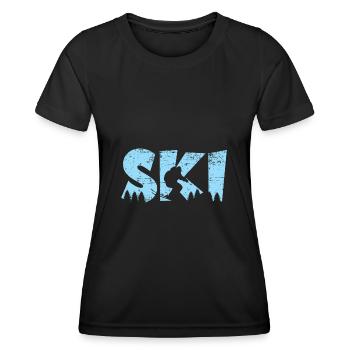 Skier Blue Vacances de ski - T-shirt sport Femme - noir - Devant - AI Model Female 172 light (172cm)