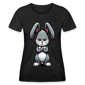 rabbit hare hares long-eared knocker buck - Women's Functional T-Shirt - black - Front - AI Model Female 172 light (172cm)