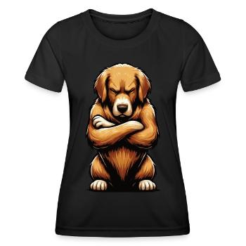 Golden Retriever Goldie Goldieowner Goldies - Women's Functional T-Shirt - black - Front - AI Model Female 172 light (172cm)