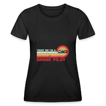 Trust Me I’m A Drone Pilot Drone Drone cadeau - T-shirt sport Femme - noir - Devant - AI Model Female 172 light (172cm)