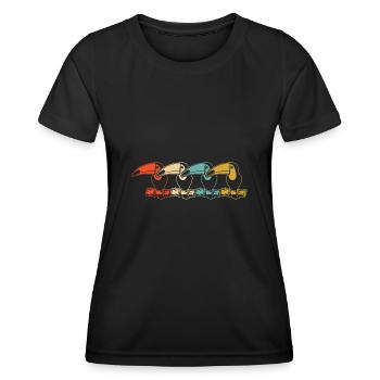 Forêt tropicale des oiseaux toucans - T-shirt sport Femme - noir - Devant - AI Model Female 172 light (172cm)