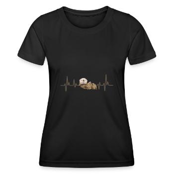 Seeotter - Frauen Funktions-T-Shirt - Schwarz - Vorne - AI Model Female 172 light (172cm)