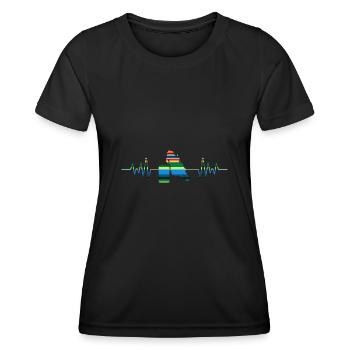Cheval de course de barils de rodéo - T-shirt sport Femme - noir - Devant - AI Model Female 172 light (172cm)