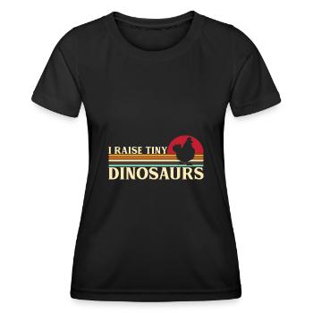 J’élève un minuscule dinosaure Dino Chicken Rooster Farmer - T-shirt sport Femme - noir - Devant - AI Model Female 172 light (172cm)