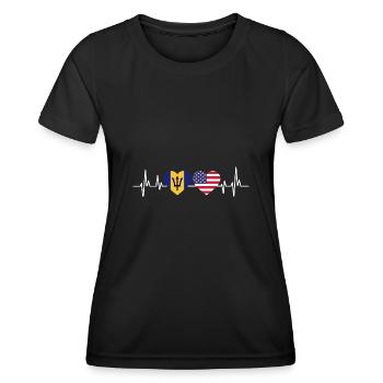 Drapeau de la Barbade Bayan barbadien - T-shirt sport Femme - noir - Devant - AI Model Female 172 light (172cm)