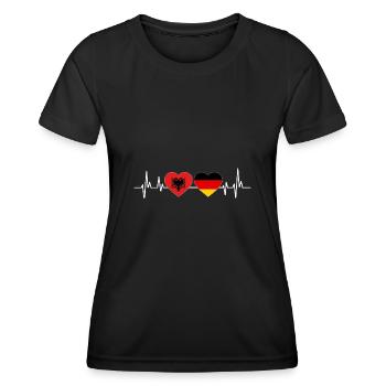 Albanian Flag Albanian Eagle Shqiponja - Women's Functional T-Shirt - black - Front - AI Model Female 172 light (172cm)