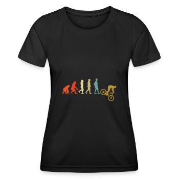 Downhill Evolution Mountainbike - Frauen Funktions-T-Shirt - Schwarz - Vorne - AI Model Female 172 light (172cm)