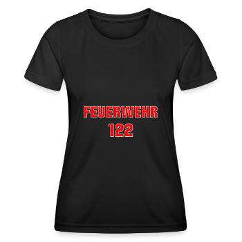 Feuerwehr 122 Telefonnummer Österreich - Frauen Funktions-T-Shirt - Schwarz - Vorne - AI Model Female 172 light (172cm)