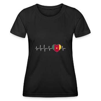 Flag of Cameroon Cameroon - Women's Functional T-Shirt - black - Front - AI Model Female 172 light (172cm)