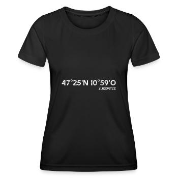 Zugspitze coordonnées sommet - T-shirt sport Femme - noir - Devant - AI Model Female 172 light (172cm)
