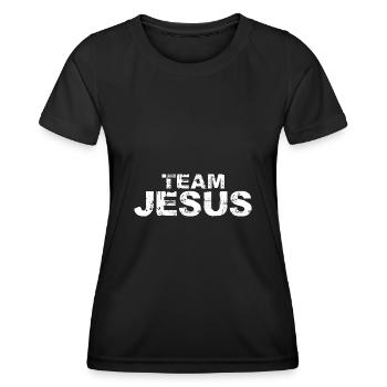 Jesus Team - T-shirt sport Femme - noir - Devant - AI Model Female 172 light (172cm)