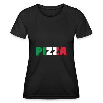 Pizza Italie Drapeau - T-shirt sport Femme - noir - Devant - AI Model Female 172 light (172cm)
