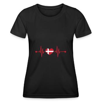 Herzschlag Skandinavien Däne Dänemark - Frauen Funktions-T-Shirt - Schwarz - Vorne - AI Model Female 172 light (172cm)