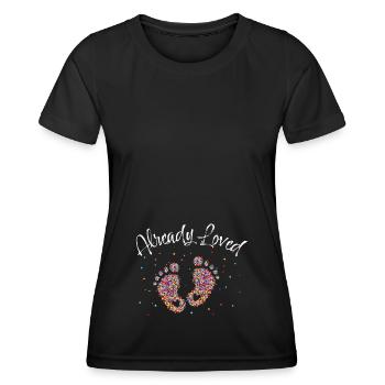 Grossesse Annonce Cadeau De Maman Enceinte - T-shirt sport Femme - noir - Devant - AI Model Female 172 light (172cm)