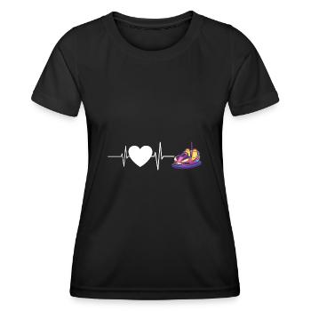 Autoscooter Kirmes Herzschlag - Frauen Funktions-T-Shirt - Schwarz - Vorne - AI Model Female 172 light (172cm)