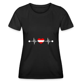 Heartbeat Autriche Autriche - T-shirt sport Femme - noir - Devant - AI Model Female 172 light (172cm)