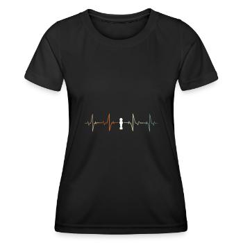 Heartbeat Tischfußball Retro Kickern Wuzzler - Frauen Funktions-T-Shirt - Schwarz - Vorne - AI Model Female 172 light (172cm)