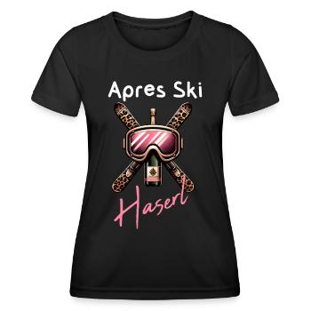 Apres Ski Haserl, Hüttengaudi für Party Hasen - Frauen Funktions-T-Shirt - Schwarz - Vorne - AI Model Female 172 light (172cm)