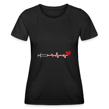 Herzschlag - Herz - Frauen Funktions-T-Shirt - Schwarz - Vorne - AI Model Female 172 light (172cm)