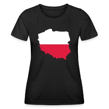 Pologne - Frontière nationale dans le drapeau national - T-shirt sport Femme - noir - Devant - AI Model Female 172 light (172cm)