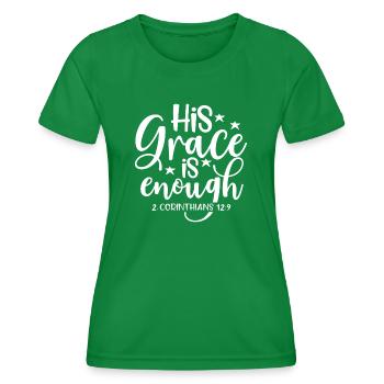 La grâce de Dieu suffit Jésus Verset biblique Chrétien - T-shirt sport Femme - vert - Devant - AI Model Female 172 dark (172cm)