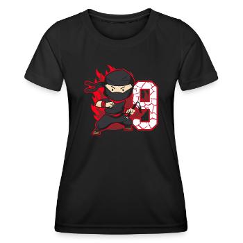 Ninja Fighter Birthday Boy 9 years old Ninjas - Women's Functional T-Shirt - black - Front - AI Model Female 172 light (172cm)