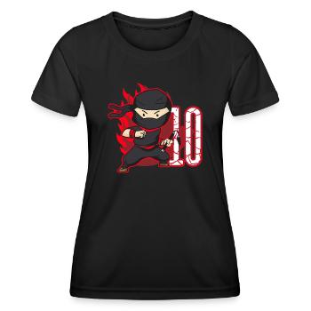 Ninja Fighter Birthday Boy 10 Years Old Ninjas - Women's Functional T-Shirt - black - Front - AI Model Female 172 light (172cm)