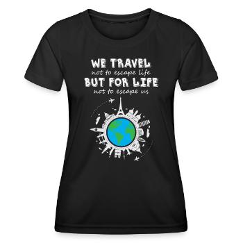 Voyageur du monde - T-shirt sport Femme - noir - Devant - AI Model Female 172 light (172cm)