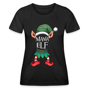 Mama Elfe de Noël Elfe de Noël - T-shirt sport Femme - noir - Devant - AI Model Female 172 light (172cm)
