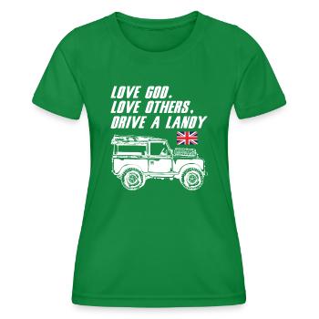Drive a Landy - Frauen Funktions-T-Shirt - Kelly Green - Vorne - AI Model Female 172 dark (172cm)