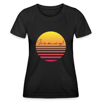 Ich bin dann mal weg - Urlaub Ferien Spruch - Frauen Funktions-T-Shirt - Schwarz - Vorne - AI Model Female 172 light (172cm)