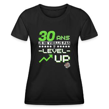 Cadeau anniversaire gamer 30 ans humour original - T-shirt sport Femme - noir - Devant - AI Model Female 172 light (172cm)