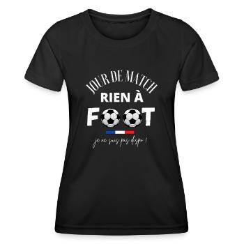 Humour football supporter, jour de match drôle - T-shirt sport Femme - noir - Devant - AI Model Female 172 light (172cm)