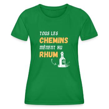 Humour alcool rhum phrase drôle idée blague beauf - T-shirt sport Femme - vert - Devant - AI Model Female 172 dark (172cm)