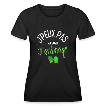 Jardinage humour drôle cadeau jardinier potager - T-shirt sport Femme - noir - Devant - AI Model Female 172 light (172cm)