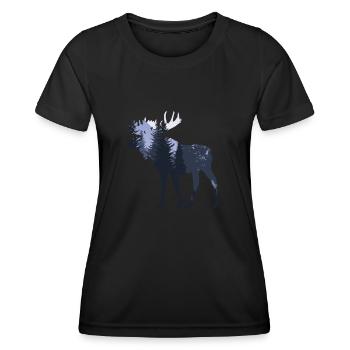 Elch - Frauen Funktions-T-Shirt - Schwarz - Vorne - AI Model Female 172 light (172cm)