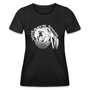 Ruth Bader Ginsberg Notorious (RBG) collar Bear - Women's Functional T-Shirt - black - Front - AI Model Female 172 light (172cm)