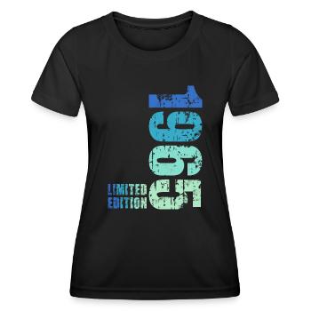 60th Birthday Born in 1965 - Women's Functional T-Shirt - black - Front - AI Model Female 172 light (172cm)