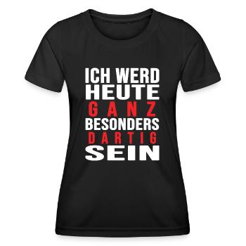 Dart Dartspieler darten Dartscheibe "dartig" - Frauen Funktions-T-Shirt - Schwarz - Vorne - AI Model Female 172 light (172cm)